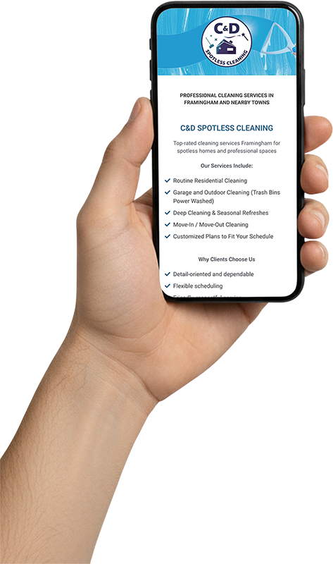 CD Spotless Cleaning (Professional Cleaning Services in Framingham MA and nearby towns) Cartão Virtual e Business Card