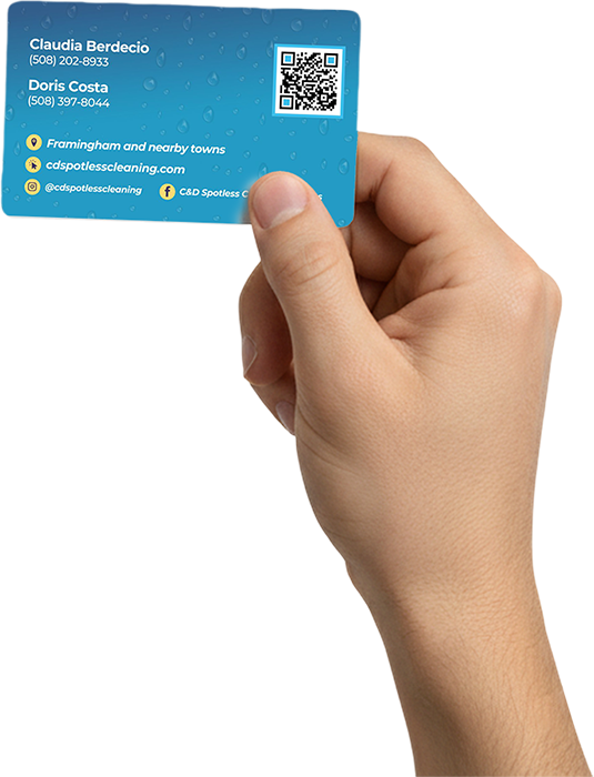 CD Spotless Cleaning (Professional Cleaning Services in Framingham MA and nearby towns) Cartão Virtual e Business Card